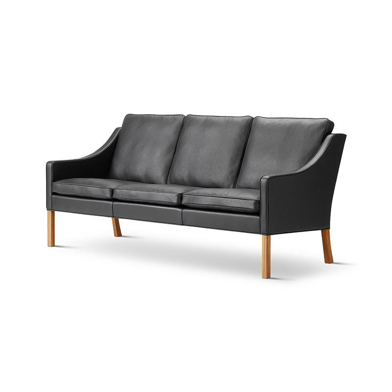 Fredericia Select 2209 Three Seat Sofa in 88 Black semi aniline leather by Borge Mogensen (2) Olson and Baker - Designer & Contemporary Sofas, Furniture - Olson and Baker showcases original designs from authentic, designer brands. Buy contemporary furniture, lighting, storage, sofas & chairs at Olson + Baker.