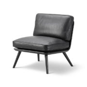 Fredericia Spine Petit Lounge Chair in 88 Black semi aniline leather by Space Copenhagen (2) Olson and Baker - Designer & Contemporary Sofas, Furniture - Olson and Baker showcases original designs from authentic, designer brands. Buy contemporary furniture, lighting, storage, sofas & chairs at Olson + Baker.