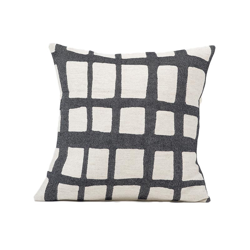Tori Murphy Kensal Check Cushion Black on Linen by Tori Murphy Olson and Baker - Designer & Contemporary Sofas, Furniture - Olson and Baker showcases original designs from authentic, designer brands. Buy contemporary furniture, lighting, storage, sofas & chairs at Olson + Baker.