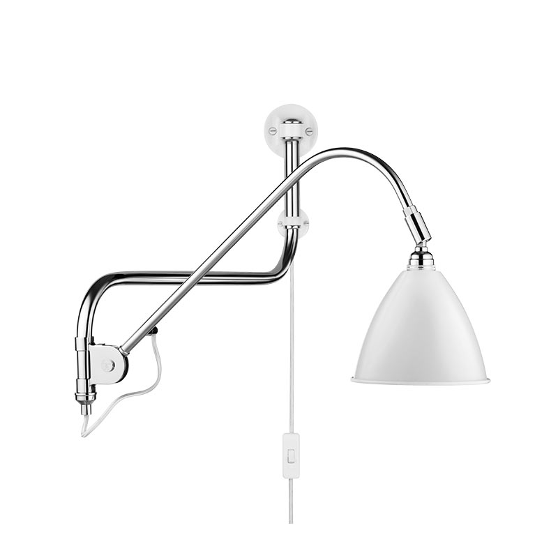 Gubi Bestlite BL10 Wall Lamp in Chrome and Matt White by Robert Dudley Best Olson and Baker - Designer & Contemporary Sofas, Furniture - Olson and Baker showcases original designs from authentic, designer brands. Buy contemporary furniture, lighting, storage, sofas & chairs at Olson + Baker.