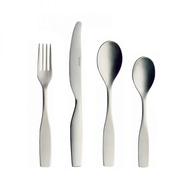 Iittala Citterio 98 Matt Brushed Steel 24 Piece Cutlery Set by Antonio Citterio, Glen Oliver Löw Olson and Baker - Designer & Contemporary Sofas, Furniture - Olson and Baker showcases original designs from authentic, designer brands. Buy contemporary furniture, lighting, storage, sofas & chairs at Olson + Baker.
