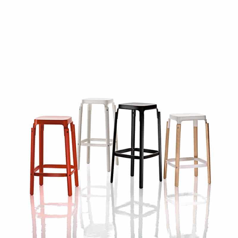 Magis-Steelwood-Low-Barstool-by-Ronan-Erwan-Bouroullec-1 Olson and Baker - Designer & Contemporary Sofas, Furniture - Olson and Baker showcases original designs from authentic, designer brands. Buy contemporary furniture, lighting, storage, sofas & chairs at Olson + Baker.