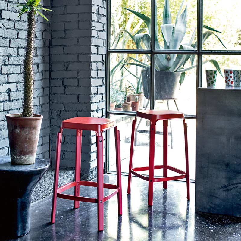 Magis-Steelwood-Low-Barstool-by-Ronan-Erwan-Bouroullec-2 Olson and Baker - Designer & Contemporary Sofas, Furniture - Olson and Baker showcases original designs from authentic, designer brands. Buy contemporary furniture, lighting, storage, sofas & chairs at Olson + Baker.