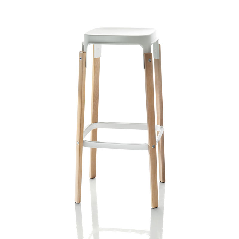 Magis Steelwood High Bar Stool by Ronan & Erwan Bouroullec Olson and Baker - Designer & Contemporary Sofas, Furniture - Olson and Baker showcases original designs from authentic, designer brands. Buy contemporary furniture, lighting, storage, sofas & chairs at Olson + Baker.