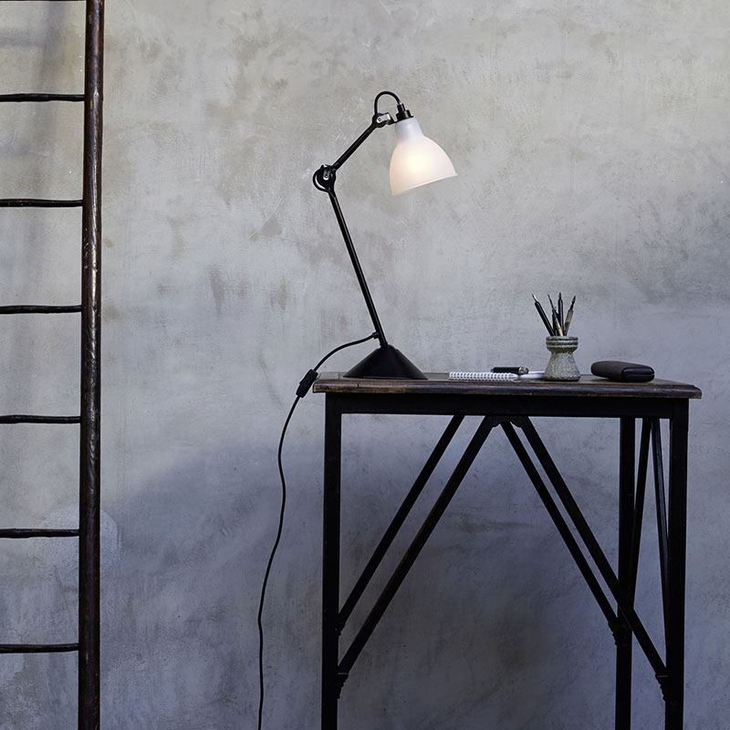 DCW Editions Lampe Gras N205 Table Lamp by Bernard-Albin Gras life 2 Olson and Baker - Designer & Contemporary Sofas, Furniture - Olson and Baker showcases original designs from authentic, designer brands. Buy contemporary furniture, lighting, storage, sofas & chairs at Olson + Baker.