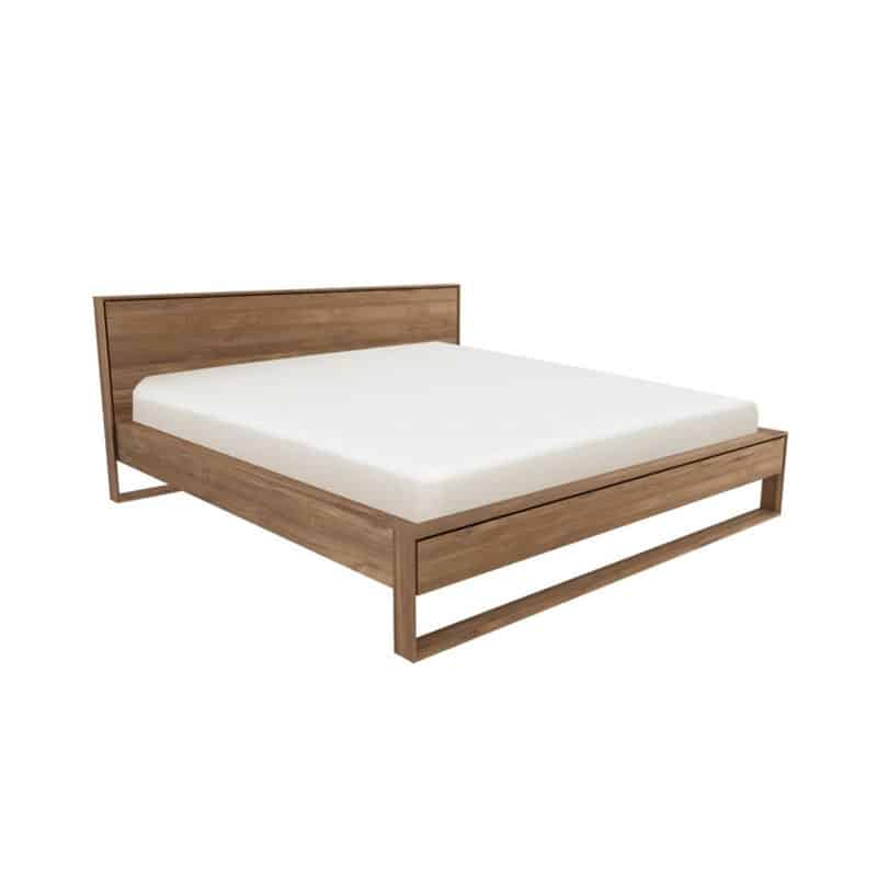 Ethnicraft Nordic II Bed by Alain van Havre Teak 02 Olson and Baker - Designer & Contemporary Sofas, Furniture - Olson and Baker showcases original designs from authentic, designer brands. Buy contemporary furniture, lighting, storage, sofas & chairs at Olson + Baker.