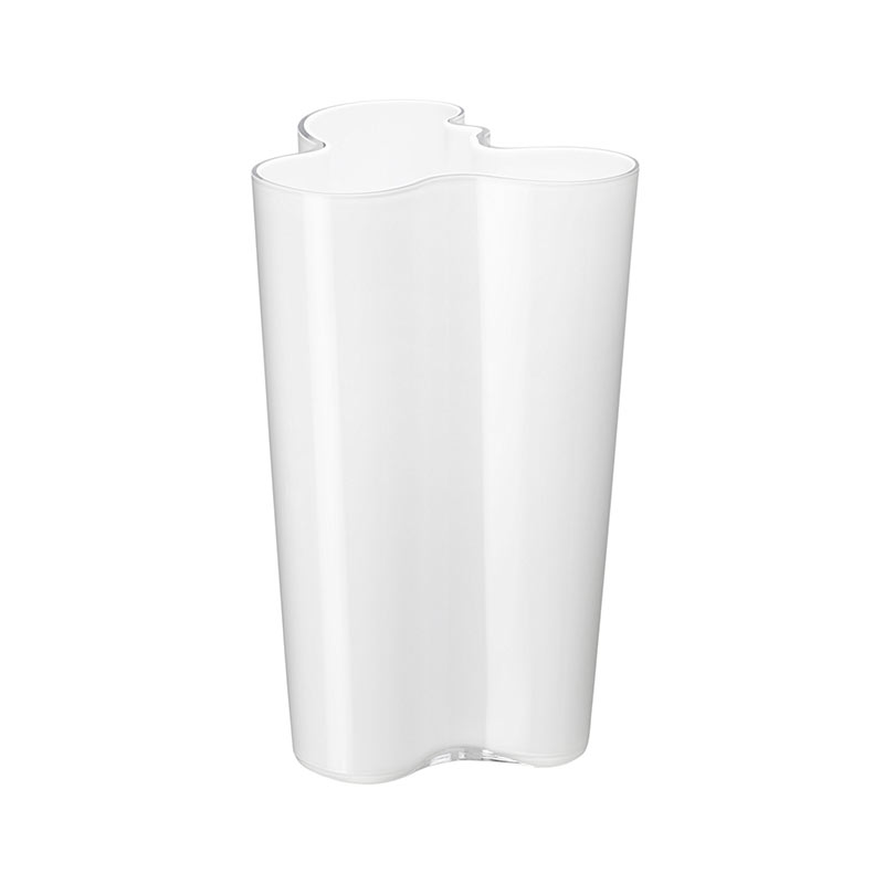 Iittala Aalto 251mm Glass Vase - White - Clearance by Alvar Aalto Olson and Baker - Designer & Contemporary Sofas, Furniture - Olson and Baker showcases original designs from authentic, designer brands. Buy contemporary furniture, lighting, storage, sofas & chairs at Olson + Baker.