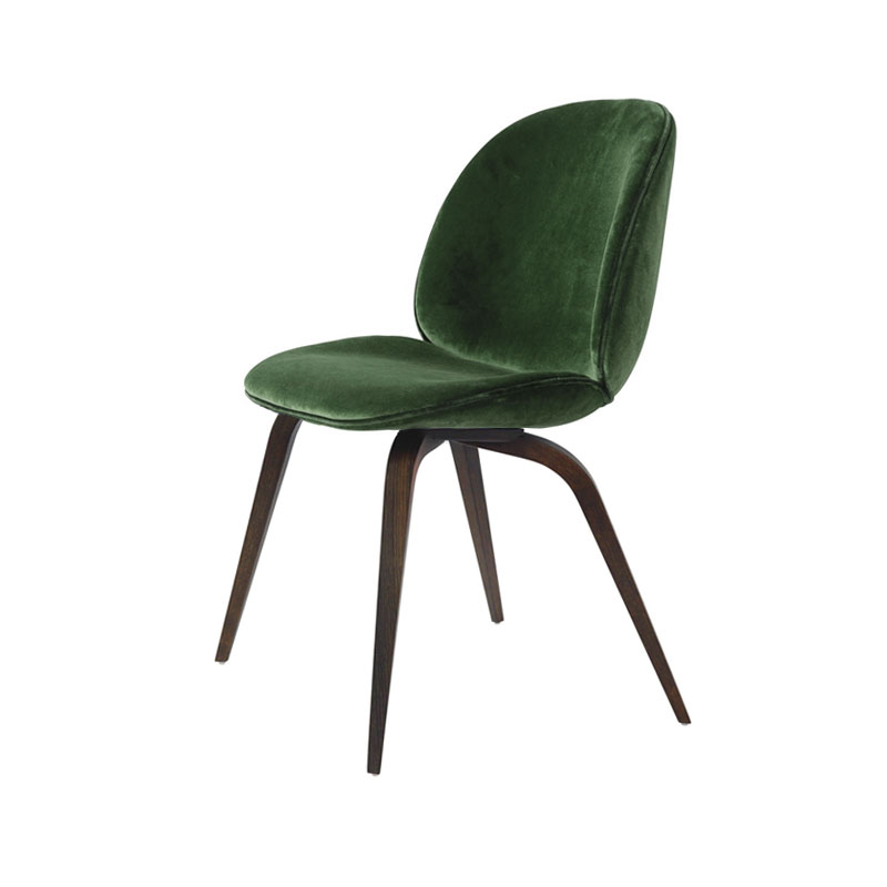 Gubi Beetle Fully Upholstered Dining Chair with Wooden Base by GamFratesi Olson and Baker - Designer & Contemporary Sofas, Furniture - Olson and Baker showcases original designs from authentic, designer brands. Buy contemporary furniture, lighting, storage, sofas & chairs at Olson + Baker.