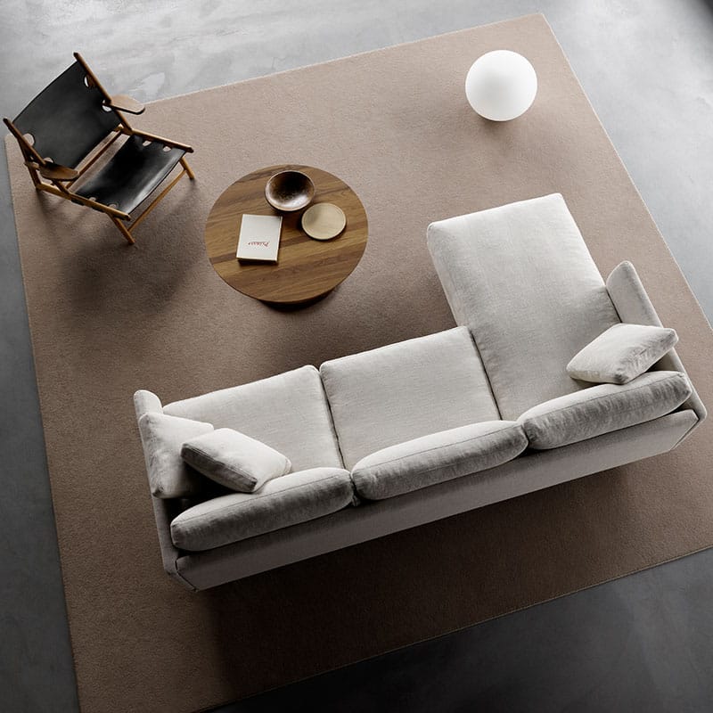 Fredericia Calmo 95 LH Chaise Sofa Lifeshot 01 Olson and Baker - Designer & Contemporary Sofas, Furniture - Olson and Baker showcases original designs from authentic, designer brands. Buy contemporary furniture, lighting, storage, sofas & chairs at Olson + Baker.