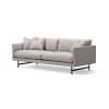 Fredericia Calmo 95 Two Seat Sofa Rime 231 Black 02 Olson and Baker - Designer & Contemporary Sofas, Furniture - Olson and Baker showcases original designs from authentic, designer brands. Buy contemporary furniture, lighting, storage, sofas & chairs at Olson + Baker.