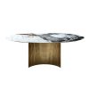 Alex Mint Lunette Dining Table Oval by Olson and Baker - Designer & Contemporary Sofas, Furniture - Olson and Baker showcases original designs from authentic, designer brands. Buy contemporary furniture, lighting, storage, sofas & chairs at Olson + Baker.