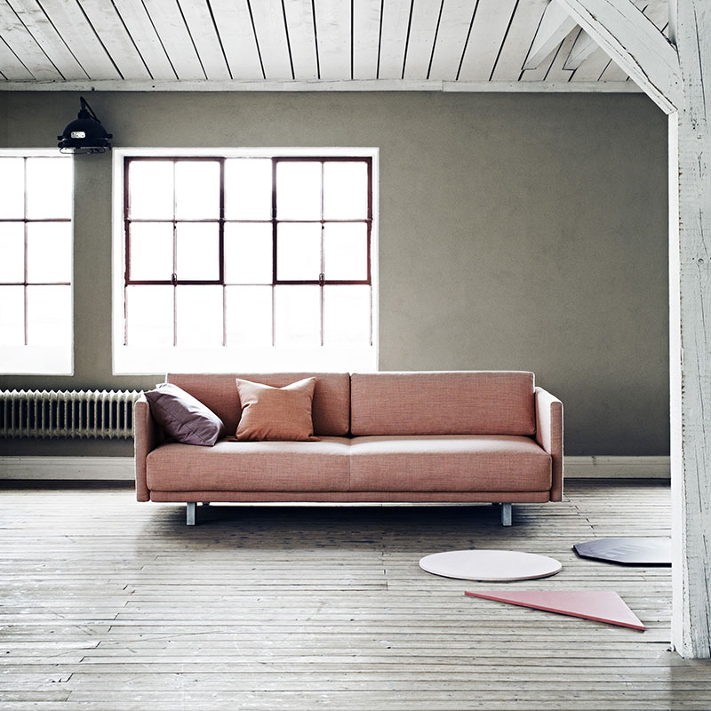Softline Meghan Three Seat Sofa Bed Lifeshot Olson and Baker - Designer & Contemporary Sofas, Furniture - Olson and Baker showcases original designs from authentic, designer brands. Buy contemporary furniture, lighting, storage, sofas & chairs at Olson + Baker.