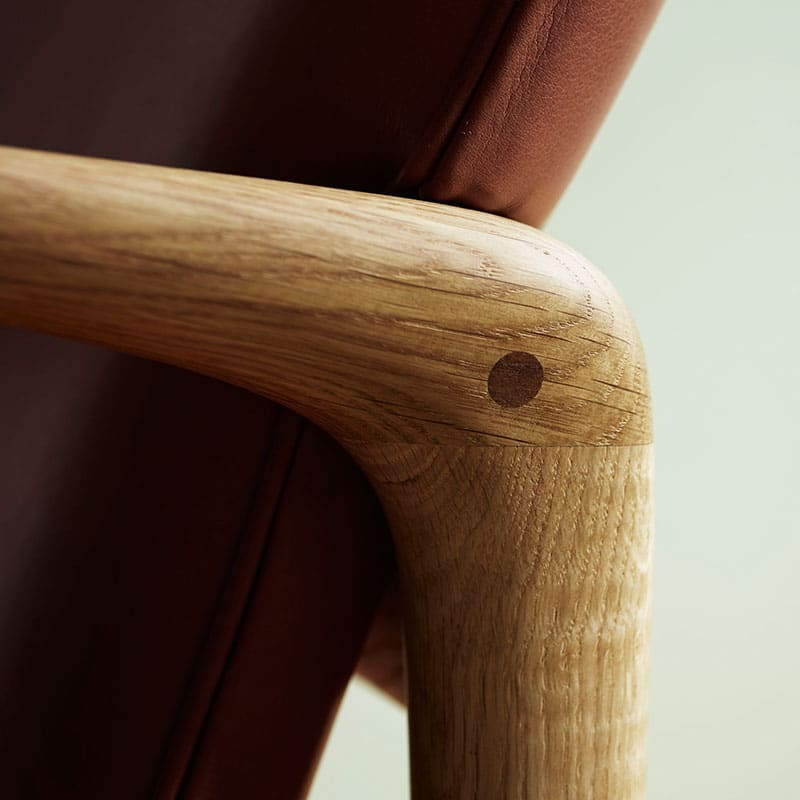 Carl Hansen OW124 Beak Lounge Chair by Ole Wanscher Oak Oiled and Sif 95 Leather 6 Olson and Baker - Designer & Contemporary Sofas, Furniture - Olson and Baker showcases original designs from authentic, designer brands. Buy contemporary furniture, lighting, storage, sofas & chairs at Olson + Baker.