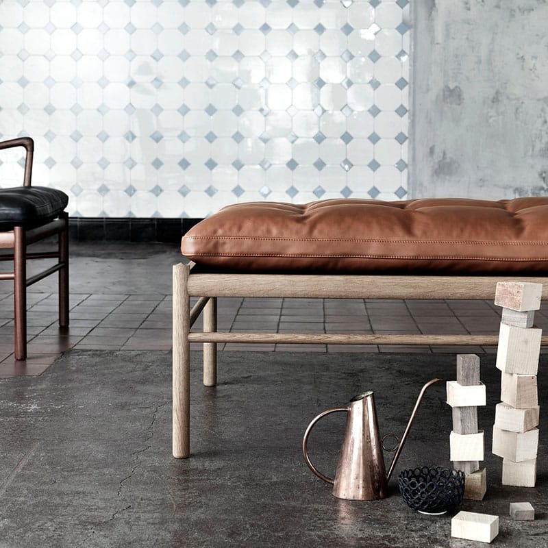 Carl Hansen OW150 Daybed by Ole Wanscher in Soaped Oak Sif 95 Leather 3 Olson and Baker - Designer & Contemporary Sofas, Furniture - Olson and Baker showcases original designs from authentic, designer brands. Buy contemporary furniture, lighting, storage, sofas & chairs at Olson + Baker.