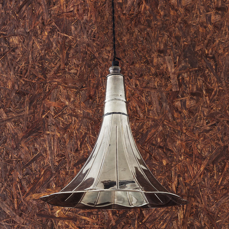 Mullan_Lighting_Gramophone_Pendant_by_Mullan_Lighting_Antique_Silver Olson and Baker - Designer & Contemporary Sofas, Furniture - Olson and Baker showcases original designs from authentic, designer brands. Buy contemporary furniture, lighting, storage, sofas & chairs at Olson + Baker.