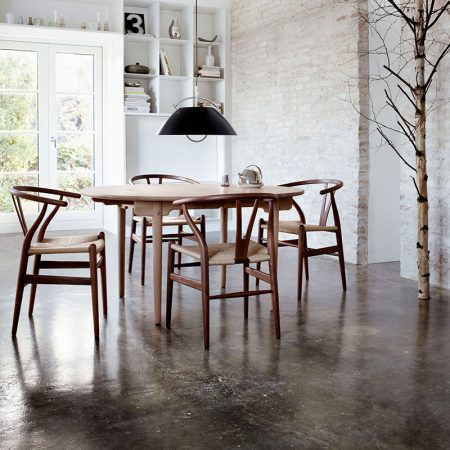 Carl-Hansen-CH337-Round-Dining-Table-by-Hans-Wegner-in-White-Oil-Oak-3 Olson and Baker - Designer & Contemporary Sofas, Furniture - Olson and Baker showcases original designs from authentic, designer brands. Buy contemporary furniture, lighting, storage, sofas & chairs at Olson + Baker.
