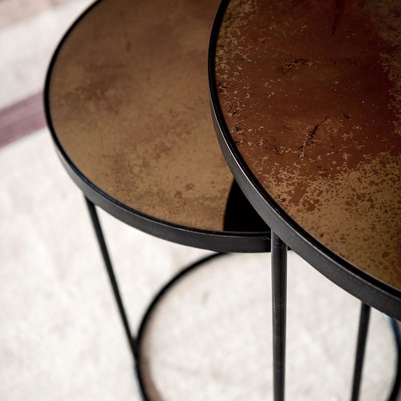 Ethnicraft_Nesting_Side_Table_Set_by_Dawn_Sweitzer_Bronze_2 Olson and Baker - Designer & Contemporary Sofas, Furniture - Olson and Baker showcases original designs from authentic, designer brands. Buy contemporary furniture, lighting, storage, sofas & chairs at Olson + Baker.