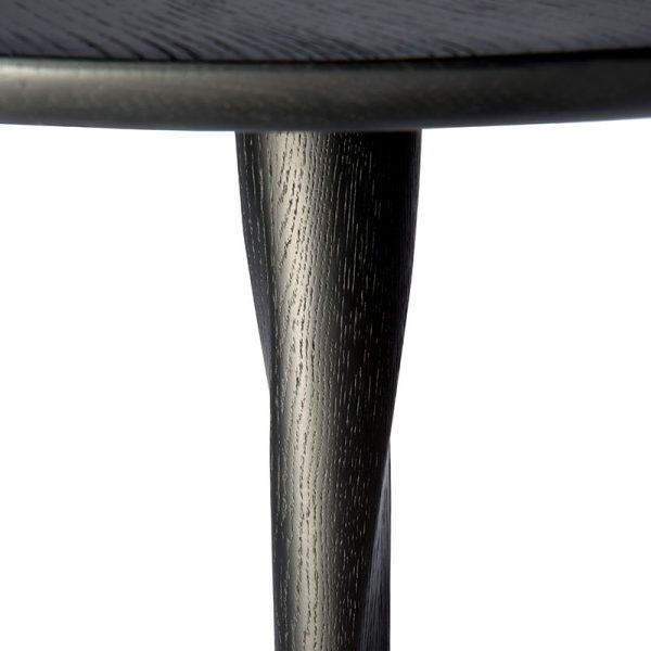 Torsion 90cm Round Dining Table in Black Oak - Clearance