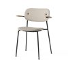 Menu-Co_Dining_Chair,_Fully_Upholstered_with_Armrest,_Black-by-Norm_Architects-Dedar_Milano_-_Doppiopanama_Avorio_(60__CO,_35__PL,_5__PA)-Menu_-_Natural_Oak-02 Olson and Baker - Designer & Contemporary Sofas, Furniture - Olson and Baker showcases original designs from authentic, designer brands. Buy contemporary furniture, lighting, storage, sofas & chairs at Olson + Baker.