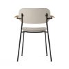 Menu-Co_Dining_Chair,_Fully_Upholstered_with_Armrest,_Black-by-Norm_Architects-Dedar_Milano_-_Doppiopanama_Avorio_(60__CO,_35__PL,_5__PA)-Menu_-_Natural_Oak-03 Olson and Baker - Designer & Contemporary Sofas, Furniture - Olson and Baker showcases original designs from authentic, designer brands. Buy contemporary furniture, lighting, storage, sofas & chairs at Olson + Baker.