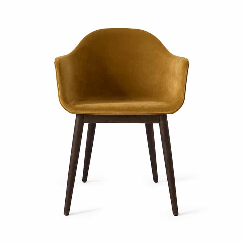 Menu Harbour Fully Upholstered Dining Chair with Wooden Base by Olson and Baker - Designer & Contemporary Sofas, Furniture - Olson and Baker showcases original designs from authentic, designer brands. Buy contemporary furniture, lighting, storage, sofas & chairs at Olson + Baker.