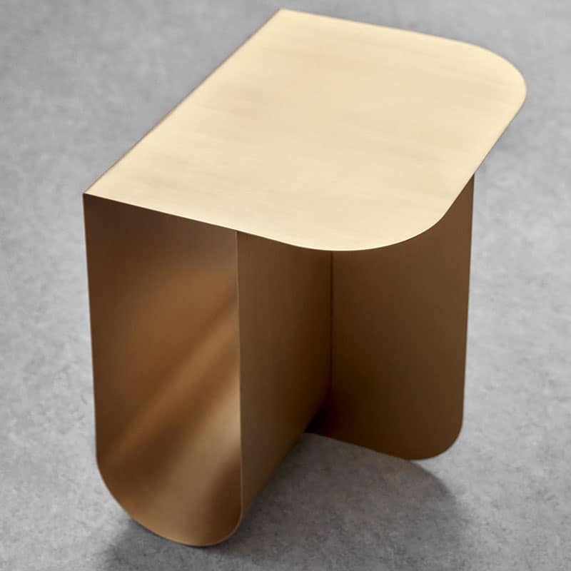 Northern_Mass_Side_Table_in_Solid_Brass_by_Roee_Magdassi_Lifeshot_01 Olson and Baker - Designer & Contemporary Sofas, Furniture - Olson and Baker showcases original designs from authentic, designer brands. Buy contemporary furniture, lighting, storage, sofas & chairs at Olson + Baker.