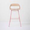 Gazzda_Leina_Bar_Chair_by_Mustafa_Cohadzic_Gazzda_-_1015_White_Solid_Oak_Oiled_with_3015_Light_Pink_Matte_Powder_Coated_Steel_Legs_83cm_02 Olson and Baker - Designer & Contemporary Sofas, Furniture - Olson and Baker showcases original designs from authentic, designer brands. Buy contemporary furniture, lighting, storage, sofas & chairs at Olson + Baker.