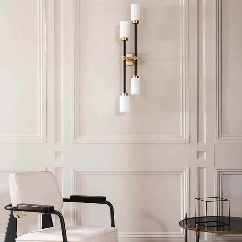 Bert_Frank_Farol Wall_Lamp_Double_Opal_Right_Lifestyle2 Olson and Baker - Designer & Contemporary Sofas, Furniture - Olson and Baker showcases original designs from authentic, designer brands. Buy contemporary furniture, lighting, storage, sofas & chairs at Olson + Baker.