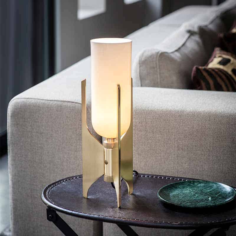 Bert_Frank_Pennon_Table_Lamp_Brass_Lifetyle1 Olson and Baker - Designer & Contemporary Sofas, Furniture - Olson and Baker showcases original designs from authentic, designer brands. Buy contemporary furniture, lighting, storage, sofas & chairs at Olson + Baker.