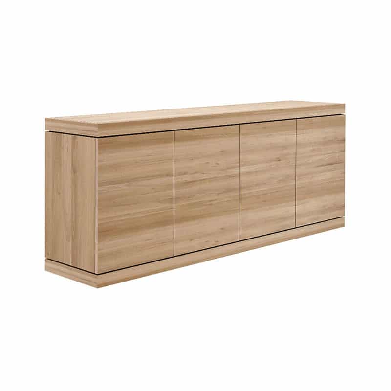 Ethnicraft_Burger_Sideboard_with_Four_Doors_Angle Olson and Baker - Designer & Contemporary Sofas, Furniture - Olson and Baker showcases original designs from authentic, designer brands. Buy contemporary furniture, lighting, storage, sofas & chairs at Olson + Baker.