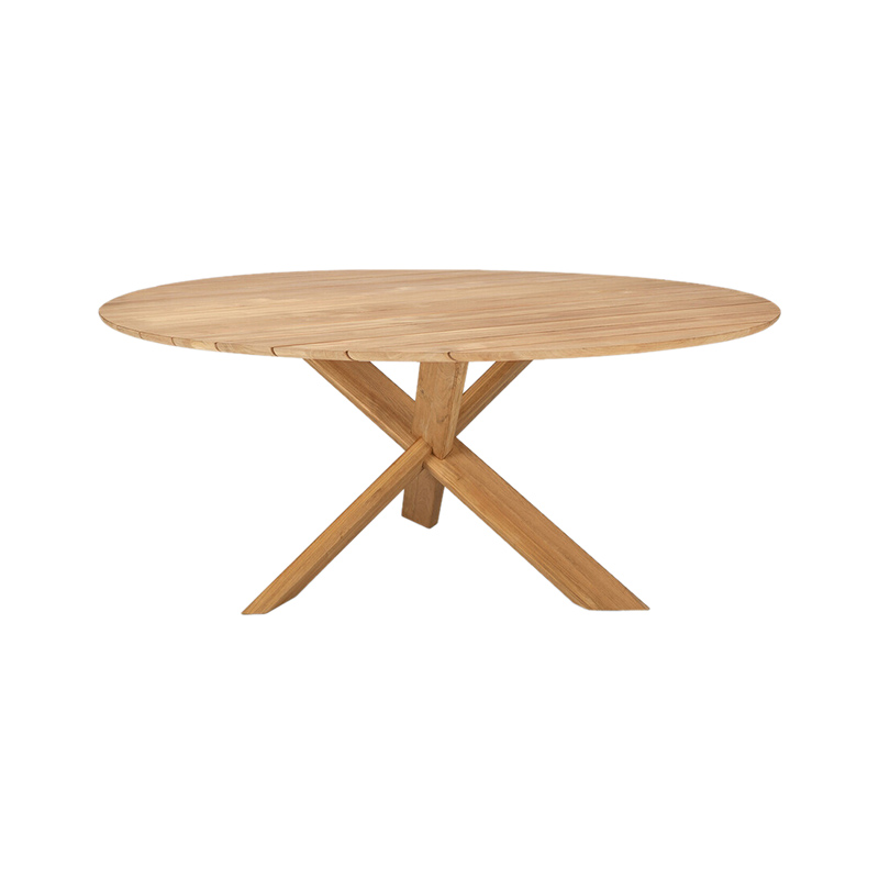 Ethnicraft Circle Outdoor Round Dining Table by Alain Van Havre Olson and Baker - Designer & Contemporary Sofas, Furniture - Olson and Baker showcases original designs from authentic, designer brands. Buy contemporary furniture, lighting, storage, sofas & chairs at Olson + Baker.