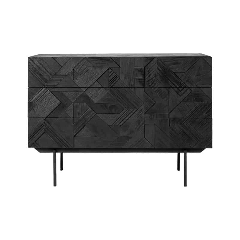 Ethnicraft Graphic Chest of Three Drawers by Alain Van Havre Olson and Baker - Designer & Contemporary Sofas, Furniture - Olson and Baker showcases original designs from authentic, designer brands. Buy contemporary furniture, lighting, storage, sofas & chairs at Olson + Baker.