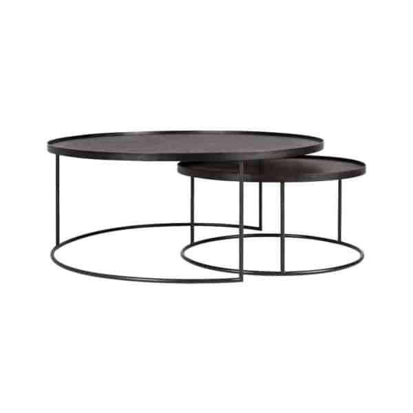 Round Tray Coffee Table - Set of Two