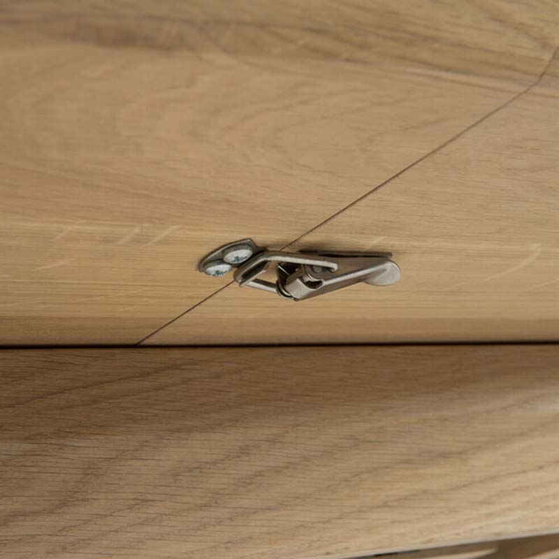 Case Furniture - Oak Bok Round Extendable Dining Table by Alain van Havre - Closeup 01 Olson and Baker - Designer & Contemporary Sofas, Furniture - Olson and Baker showcases original designs from authentic, designer brands. Buy contemporary furniture, lighting, storage, sofas & chairs at Olson + Baker.