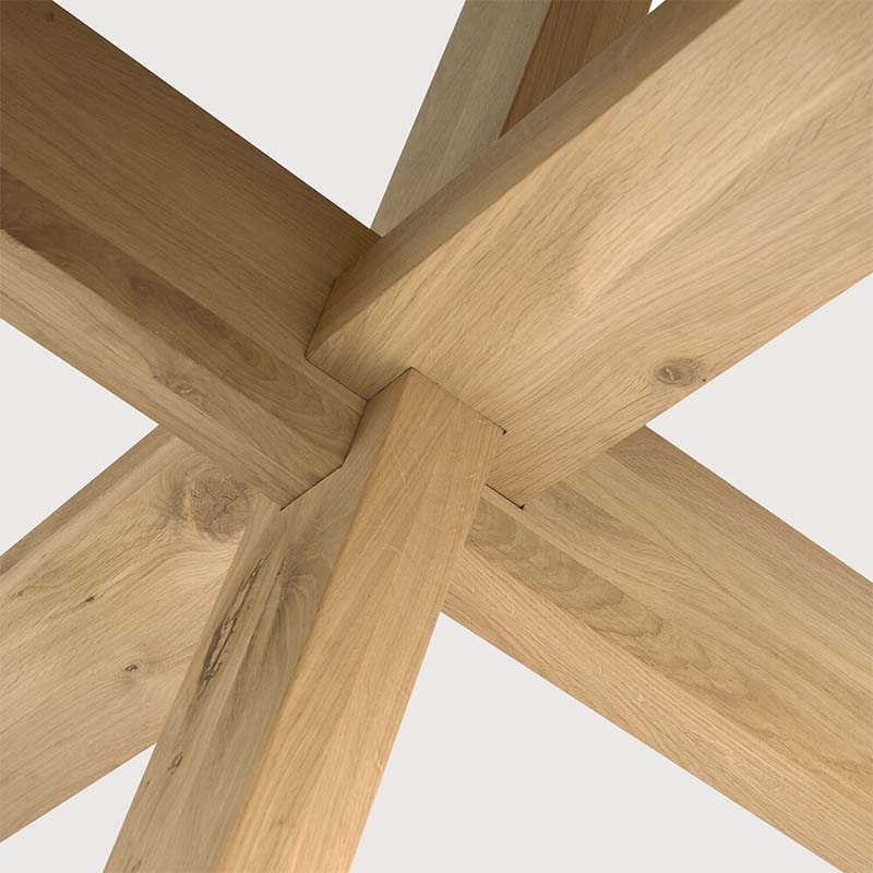 Ethnicraft - Circle Dining Table by Alain van Havre - Closeup 01 Olson and Baker - Designer & Contemporary Sofas, Furniture - Olson and Baker showcases original designs from authentic, designer brands. Buy contemporary furniture, lighting, storage, sofas & chairs at Olson + Baker.