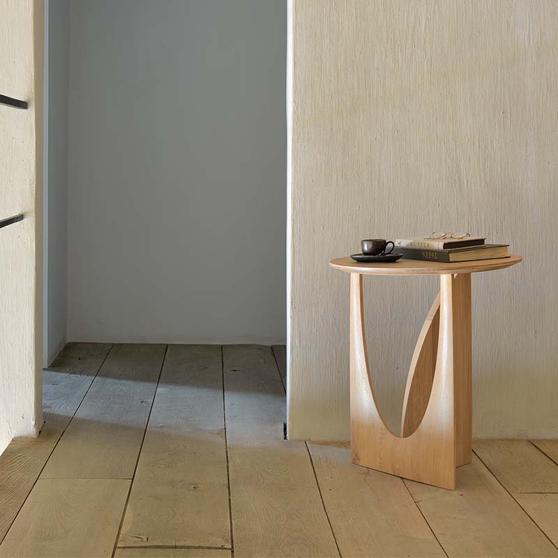 Ethnicraft - Geometric Side Table by Alain van Havre Lifestyle 02 Olson and Baker - Designer & Contemporary Sofas, Furniture - Olson and Baker showcases original designs from authentic, designer brands. Buy contemporary furniture, lighting, storage, sofas & chairs at Olson + Baker.