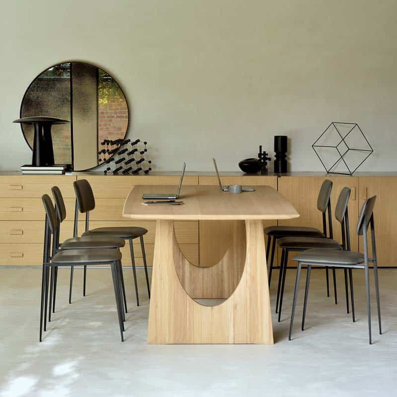 Ethnicraft - Geometric Table by Alain van Havre - Lifestyle 02 Olson and Baker - Designer & Contemporary Sofas, Furniture - Olson and Baker showcases original designs from authentic, designer brands. Buy contemporary furniture, lighting, storage, sofas & chairs at Olson + Baker.