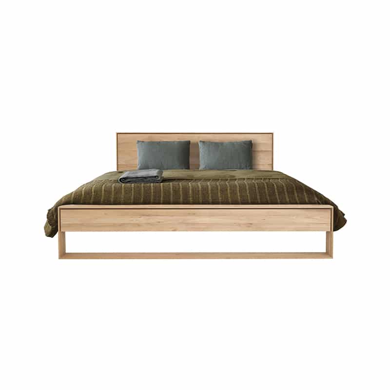 Ethnicraft Nordic II Bed by Alain van Havre Oak 03 Olson and Baker - Designer & Contemporary Sofas, Furniture - Olson and Baker showcases original designs from authentic, designer brands. Buy contemporary furniture, lighting, storage, sofas & chairs at Olson + Baker.