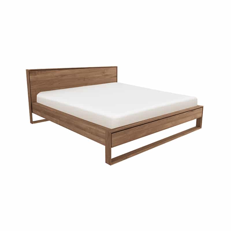Ethnicraft Nordic II Bed by Alain van Havre Teak 03 Olson and Baker - Designer & Contemporary Sofas, Furniture - Olson and Baker showcases original designs from authentic, designer brands. Buy contemporary furniture, lighting, storage, sofas & chairs at Olson + Baker.