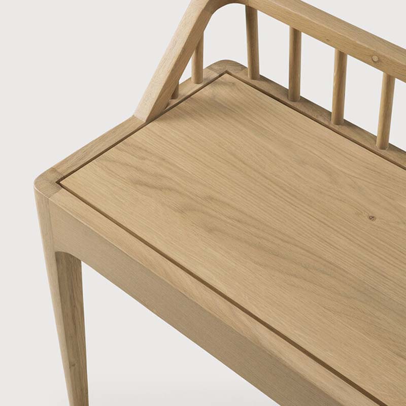 Ethnicraft - Spindle Bench by Nathan Yong - Closeup 01 Olson and Baker - Designer & Contemporary Sofas, Furniture - Olson and Baker showcases original designs from authentic, designer brands. Buy contemporary furniture, lighting, storage, sofas & chairs at Olson + Baker.
