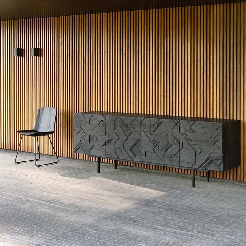 Ethnicraraft - Graphic Sideboard by Alain van Havre - Lifestyle 03 Olson and Baker - Designer & Contemporary Sofas, Furniture - Olson and Baker showcases original designs from authentic, designer brands. Buy contemporary furniture, lighting, storage, sofas & chairs at Olson + Baker.