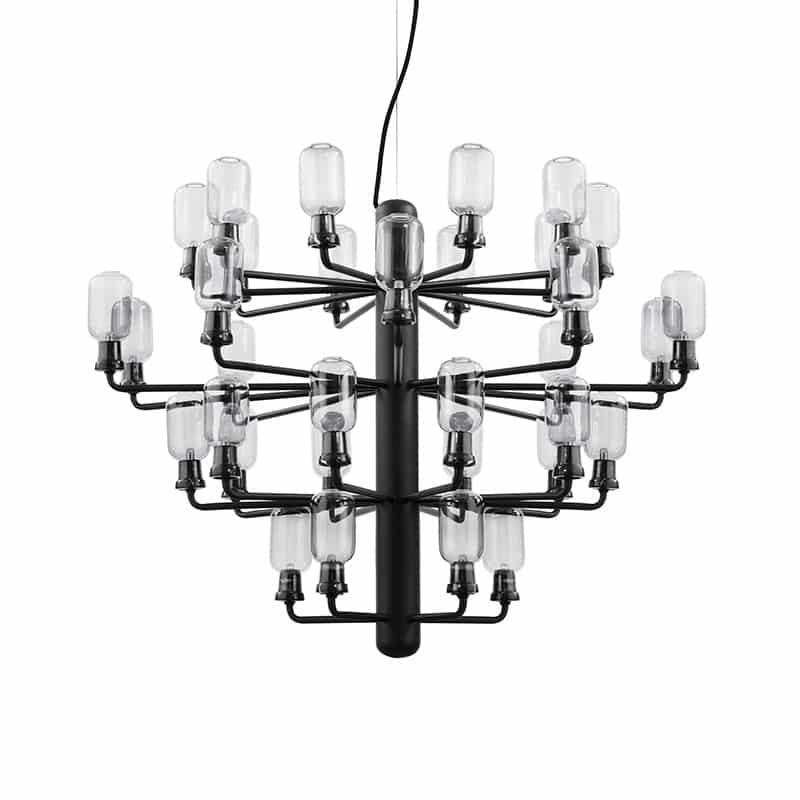 Normann Copenhagen - Amp Chandelier by Simon Legald - Large Black 02 Olson and Baker - Designer & Contemporary Sofas, Furniture - Olson and Baker showcases original designs from authentic, designer brands. Buy contemporary furniture, lighting, storage, sofas & chairs at Olson + Baker.