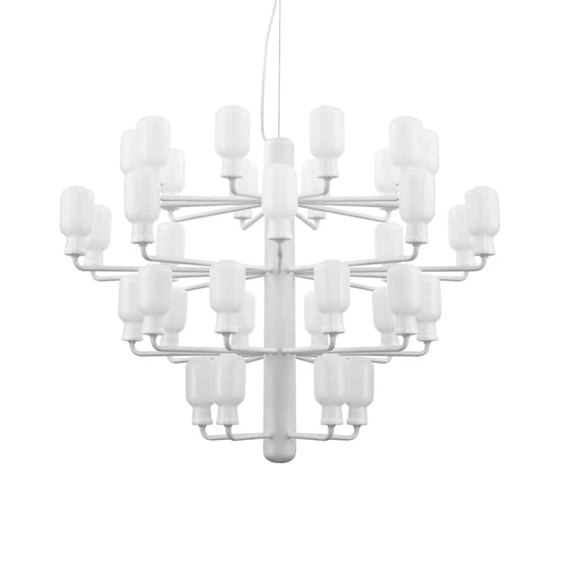 Normann Copenhagen - Amp Chandelier by Simon Legald - Large White 02 Olson and Baker - Designer & Contemporary Sofas, Furniture - Olson and Baker showcases original designs from authentic, designer brands. Buy contemporary furniture, lighting, storage, sofas & chairs at Olson + Baker.