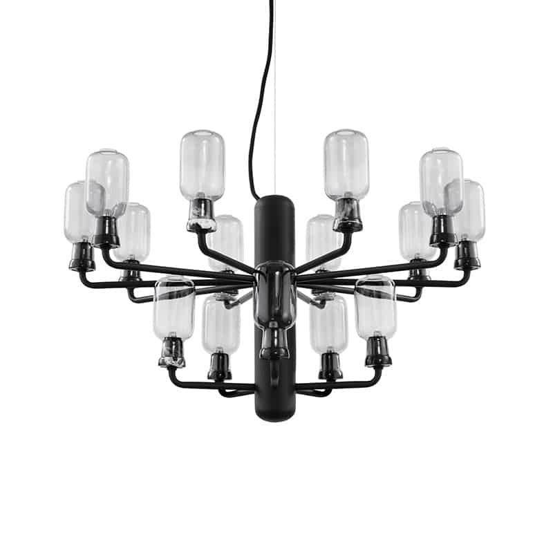 Normann Copenhagen - Amp Chandelier by Simon Legald - Small Black 04 Olson and Baker - Designer & Contemporary Sofas, Furniture - Olson and Baker showcases original designs from authentic, designer brands. Buy contemporary furniture, lighting, storage, sofas & chairs at Olson + Baker.