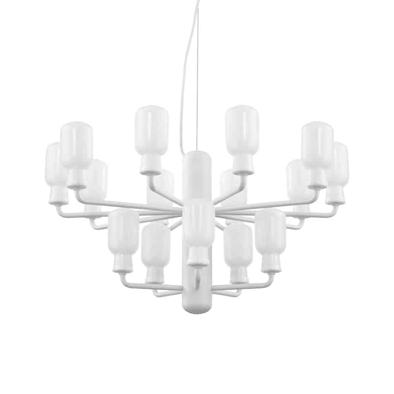 Normann Copenhagen - Amp Chandelier by Simon Legald - Small White 02 Olson and Baker - Designer & Contemporary Sofas, Furniture - Olson and Baker showcases original designs from authentic, designer brands. Buy contemporary furniture, lighting, storage, sofas & chairs at Olson + Baker.