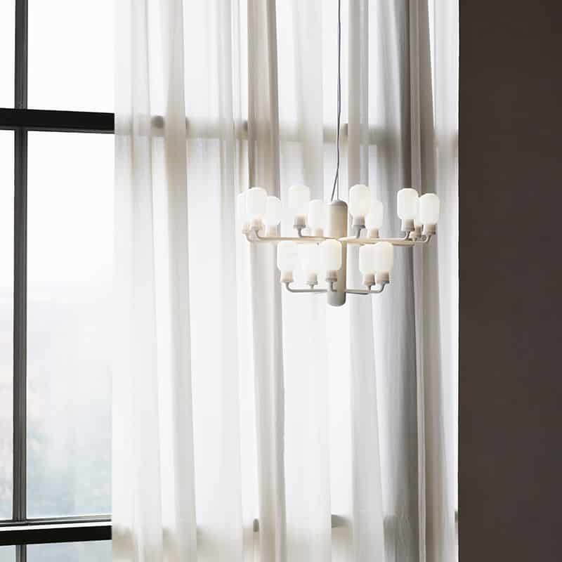 Normann Copenhagen - Amp Chandelier by Simon Legald - Small White 06 Olson and Baker - Designer & Contemporary Sofas, Furniture - Olson and Baker showcases original designs from authentic, designer brands. Buy contemporary furniture, lighting, storage, sofas & chairs at Olson + Baker.