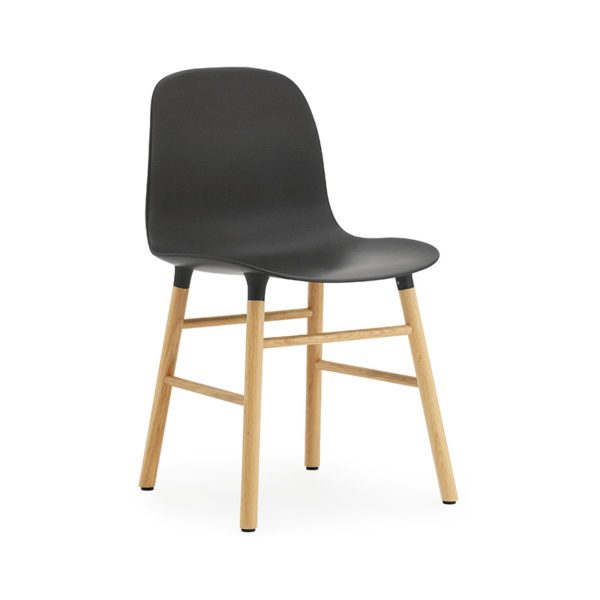 Form Chair – Oak Legs with Black Seat – Outlet