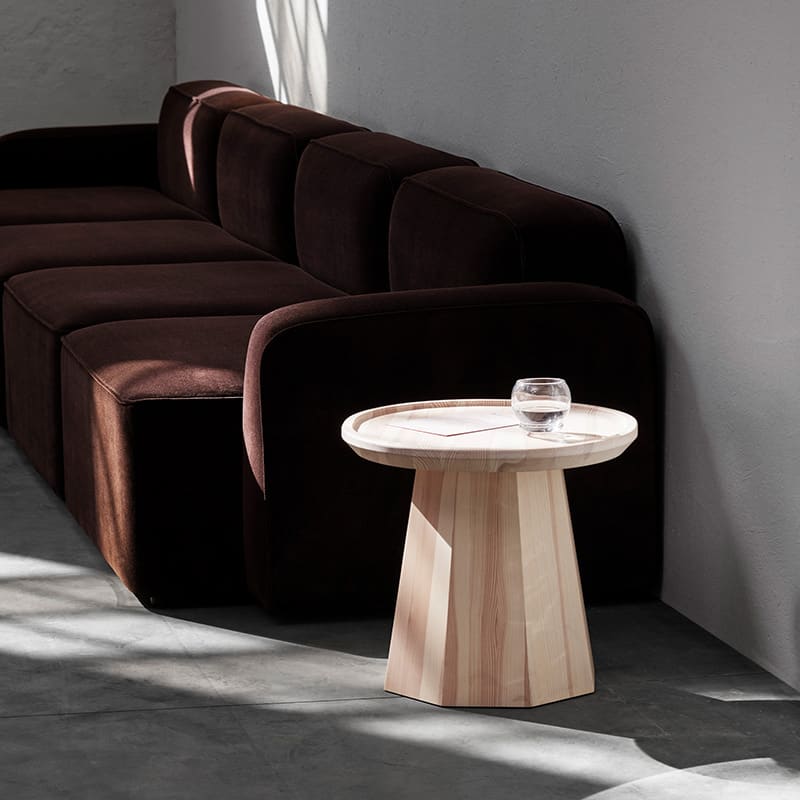 Normann Copenhagen - Pine Table by Simon Legald - Small Pine Lifeshot 02 Olson and Baker - Designer & Contemporary Sofas, Furniture - Olson and Baker showcases original designs from authentic, designer brands. Buy contemporary furniture, lighting, storage, sofas & chairs at Olson + Baker.