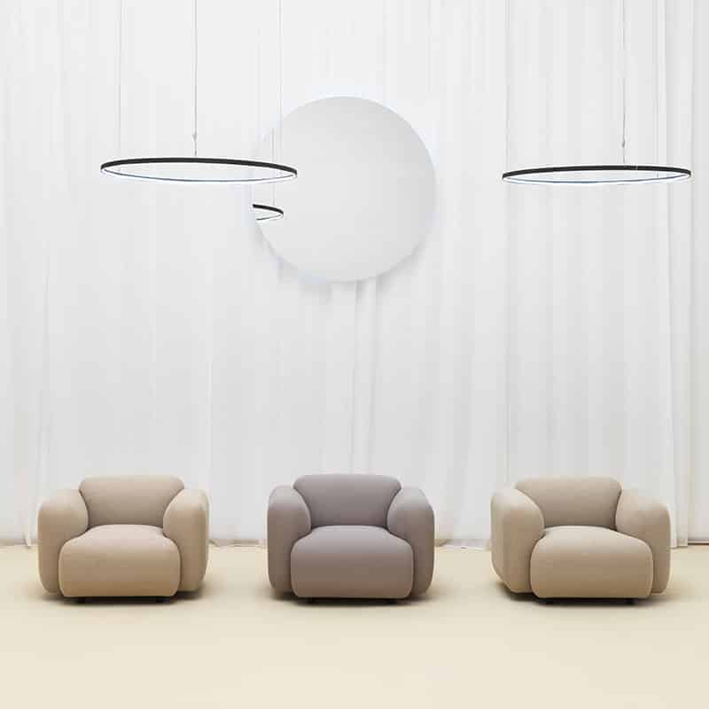 Normann Copenhagen - Swell Armchair by Jonas Wagell Lifeshot 06 Olson and Baker - Designer & Contemporary Sofas, Furniture - Olson and Baker showcases original designs from authentic, designer brands. Buy contemporary furniture, lighting, storage, sofas & chairs at Olson + Baker.