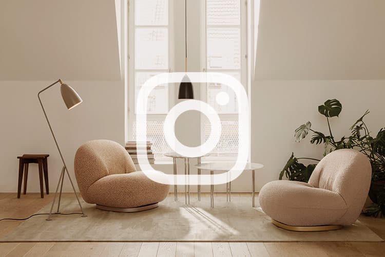 Gubi - Grasshoppa Lamp and Pacha Chair - Instagram